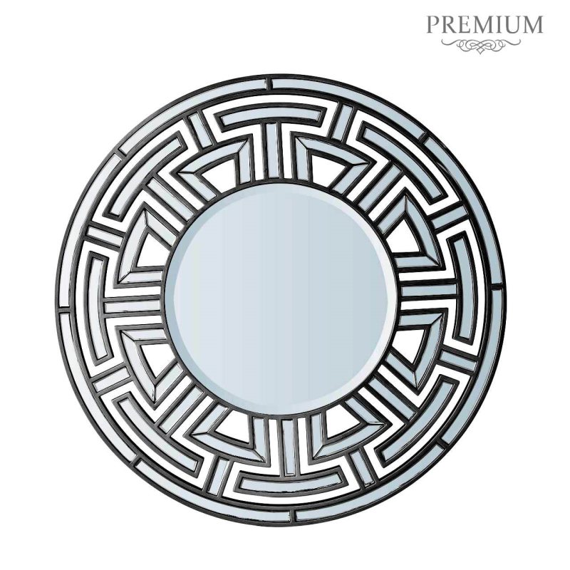 Apollo Black Round Wall Mirror