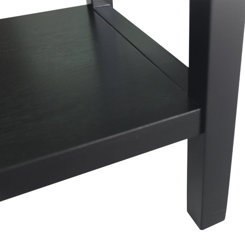 Lindon Black Wood One Drawer End Table