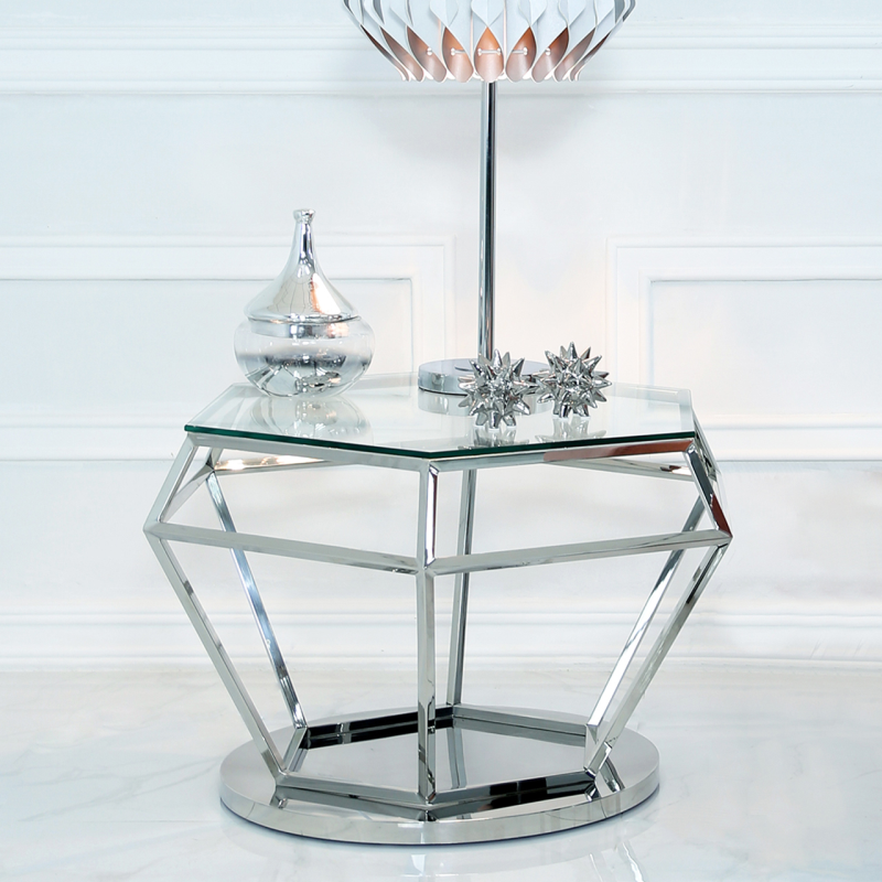 Hexagon Stainless Steel Coffee Table