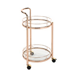 Harry Gold Metal & Clear Glass Drinks Trolley MF248-00-GDCL