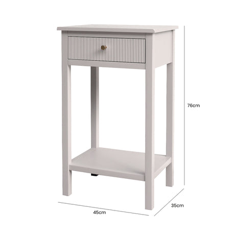 Lindon Summer Grey Wood One Drawer End Table