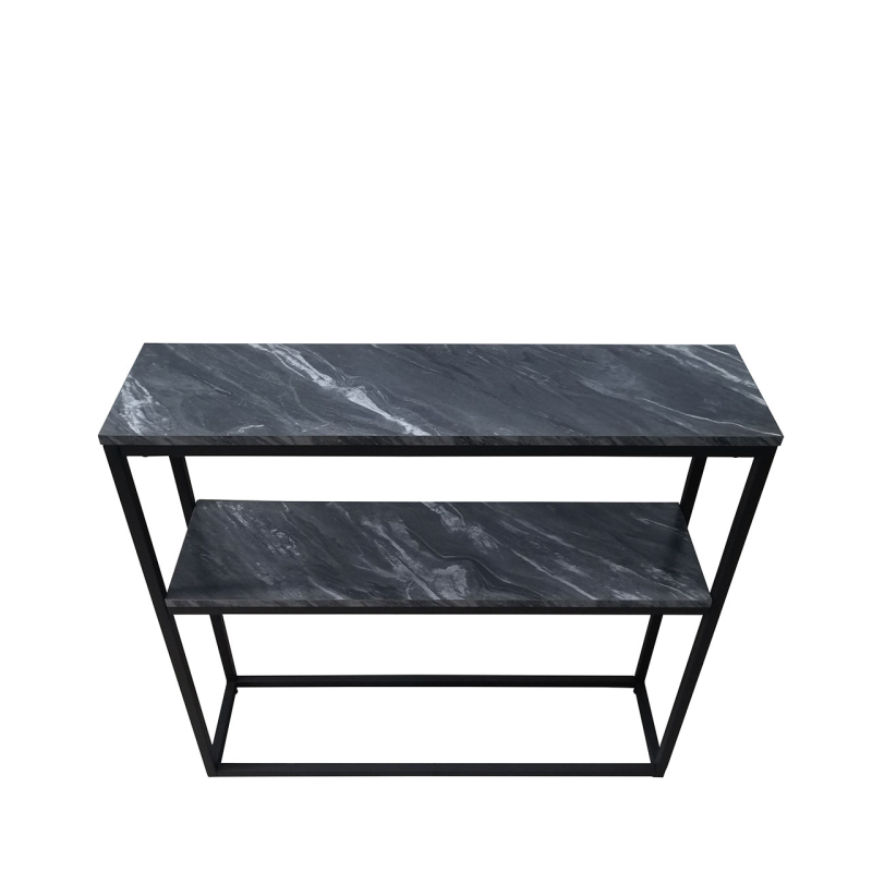 Alora Black Metal 2 Tier Console Table