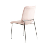 2 Zula Pink Dining Chair With Chrome Legs