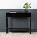 Delta Black 3 Drawer Console Table