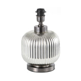 44.5cm Chrome Pleated Glass with Silver Satin Shade Table Lamp