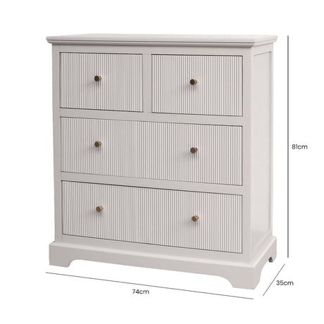 Lindon Summer Grey Wood 4 Drawer Chest Cabinet