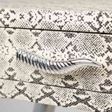 Faux Snake Leather 2 Drawer Console Table LF064-00-BLWH