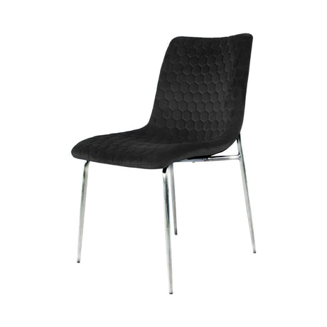 2 Zula Blue Dining Chair With Chrome Legs