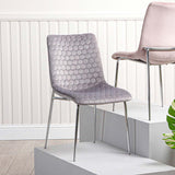 2 Zula Pink Dining Chair With Chrome Legs