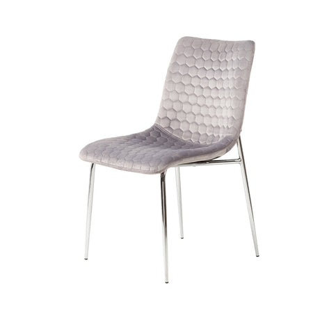 2 Zula Blue Dining Chair With Chrome Legs