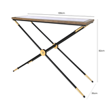 Oralie Black And Gold Metal Console Table Ant Mirror Top