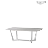 Meghan Chrome Metal with Grey Faux Marble Top Coffee Table